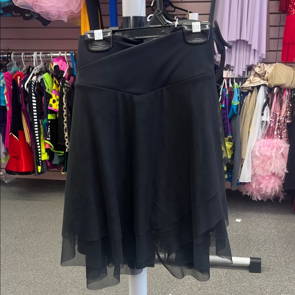 POPFLEX Black Layered Midi Skirt